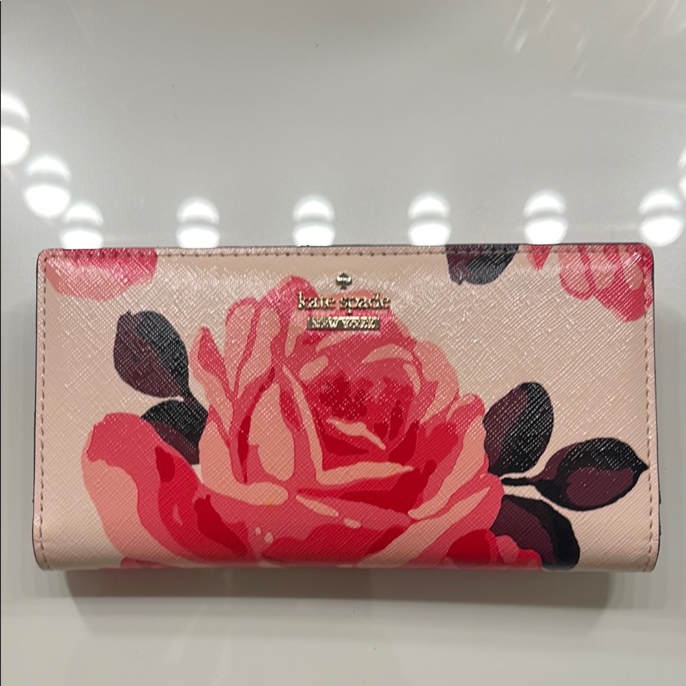 Kate Spade Floral Wallet - Pink and Black